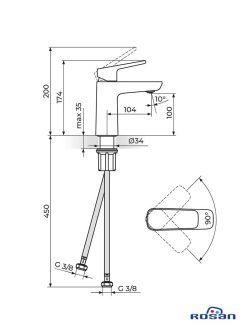 Rosan Stolz-Black baterija za lavabo 130101