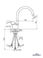 Rosan baterija za sudoperu 3-cevi King-J382203-2