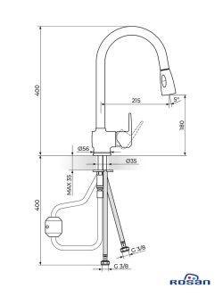 Cibo3-JC58501 Baterija sa izvlačnim tušem Rosan-2
