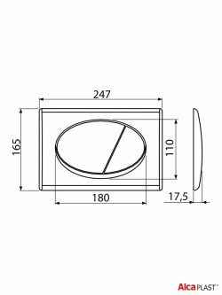 Hrom-sjaj taster za vodokotlić 2/1 Alca-2