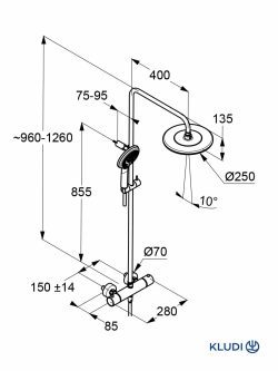 Kludi termostatski usponski tuš Freshline-2