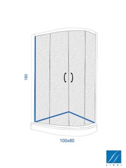 Tuš kabina asimetrična Linni 100x80x180cm-1