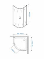 Tuš kabina R80x195cm braon staklo-pruge 6012