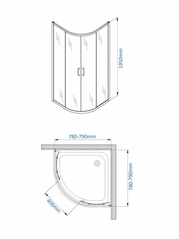 Tuš kabina R80x195cm braon staklo-pruge 6012