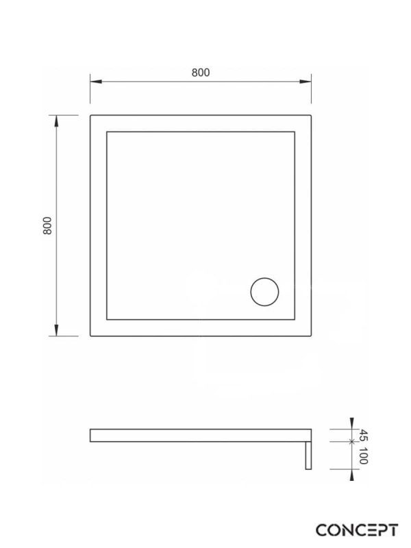 Minotti tuš kada kvadratna 80x80cm Concept-2