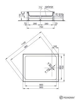 Tuš kada sa oblogom 90x70cm Alfa-Polyagram-2