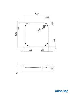 Kolpa-san tuš kada 90x90 Trin sa-oblogom-2