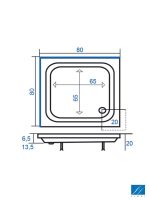 Tuš kada 80x80 skidajuća obloga Kashmir-Linni-2