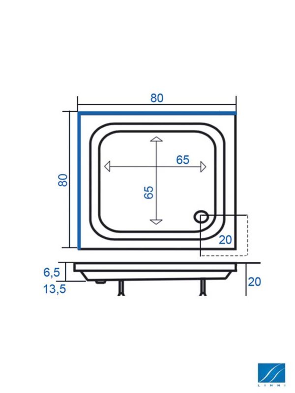 Tuš kada 80x80 skidajuća obloga Kashmir-Linni-2