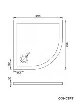 Tuš kadica polukružna 90x90cm sa-oblogom Concept-2