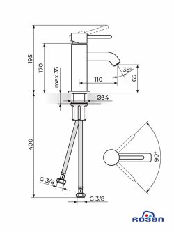 Slavina za lavabo Dark JD30101 Rosan-2