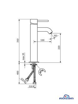 Baterija za lavabo visoka Dark JD30109 1