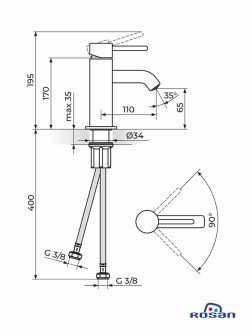 Slavina za bide Dark JD39101 Rosan-2