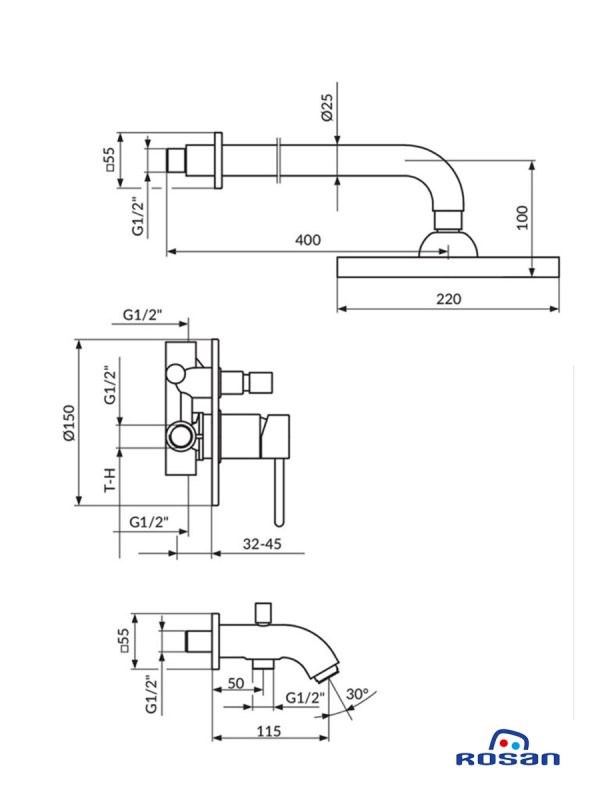 Ugradna baterija ZERRO dark JD31701 ROSAN 1