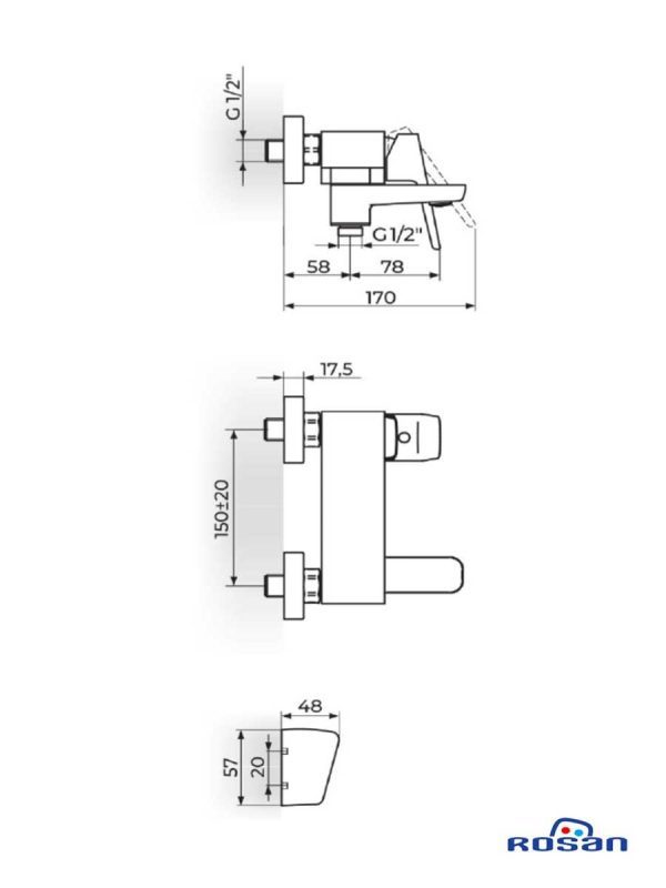 Bela baterija za kadu sa-izlivom 137401W-Stolz-2