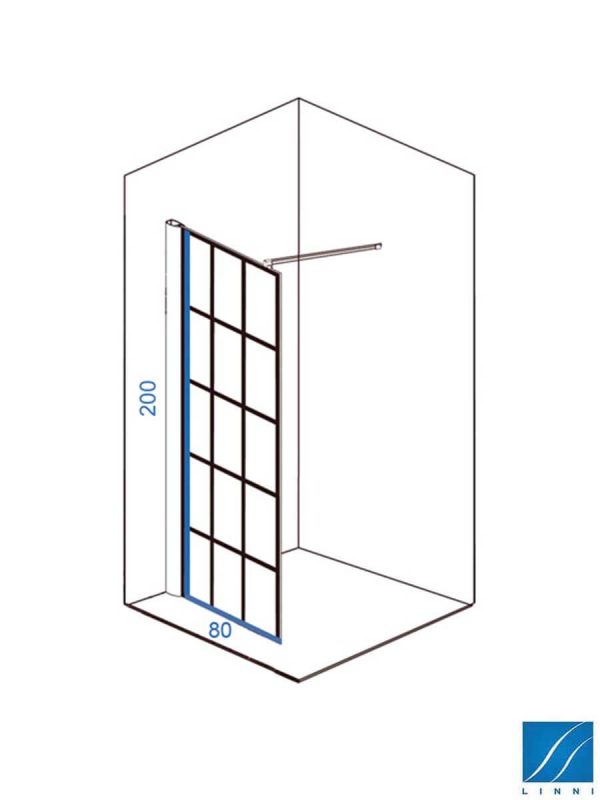 Fiksni tuš paravan Linni Elegance 80x200cm-1