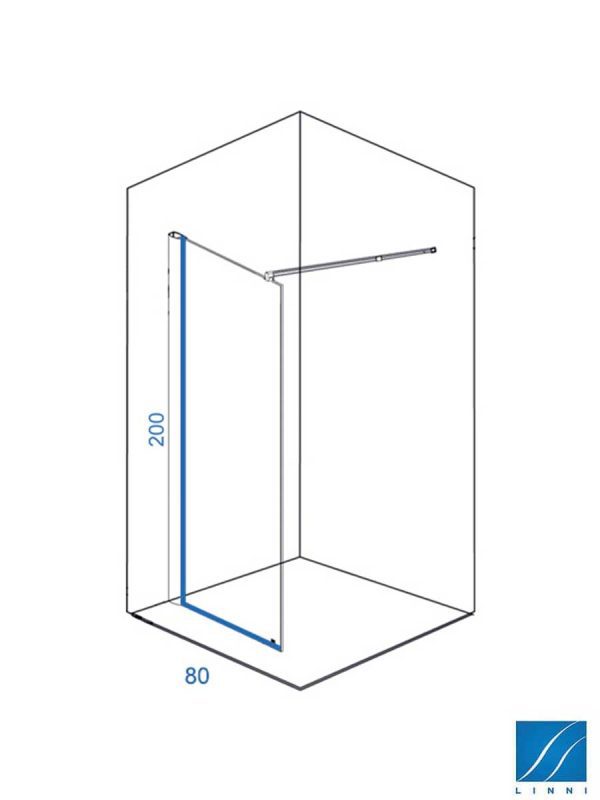 Fiksni tuš paravan Linni Elegance 80x200cm-1