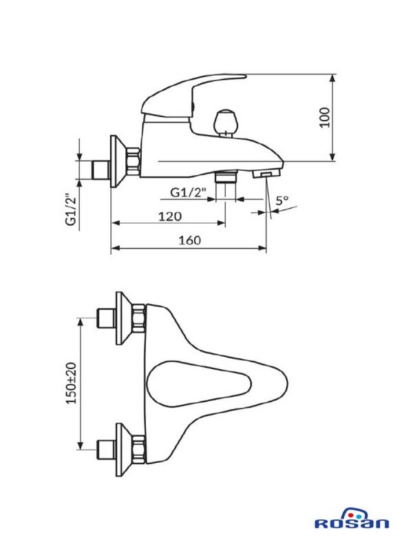 Slavina za kadu JN33101 Nexus Rosan-2