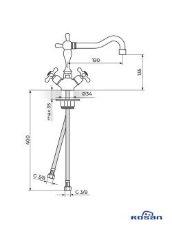 Baterija za lavabo Roma-izliv N22101 Rosan-2