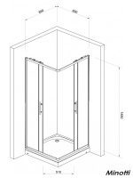 Tuš kabina 90x90cm Minotti dizajnirano staklo-1