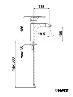 Baterija za lavabo Infinity e10 Herz 1