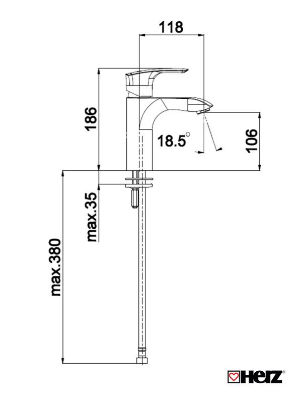 Baterija za lavabo Infinity e10 Herz 1