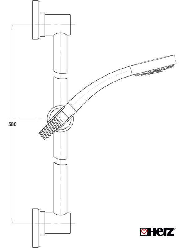 Klizna šipka sa tacnom Herz a05 12460 1