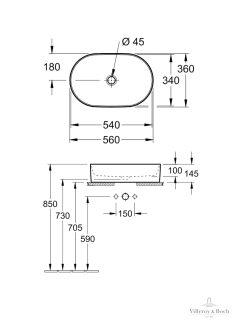 Lavabo nadgradni Villeroy&Boch 4A195601 1