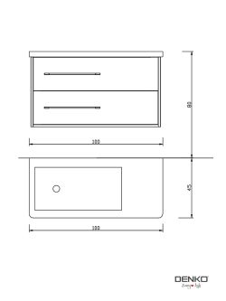 Lavabo sa ormarićem medijapan Girit sonoma-belo 100 1