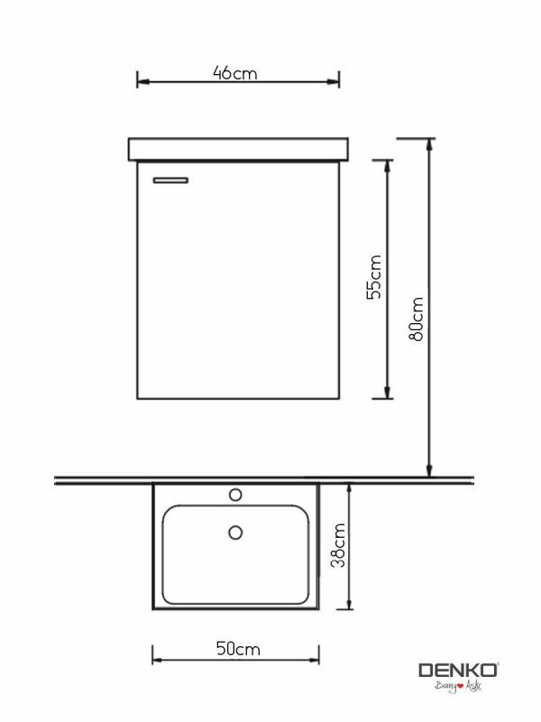 Lavabo sa ormarićem Terra 50cm Bela-3