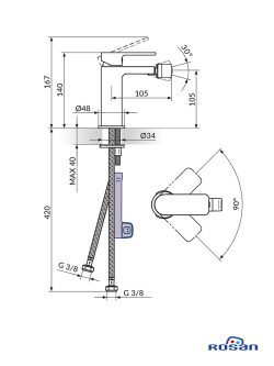 Baterija za bide S2 Black 239101B 1