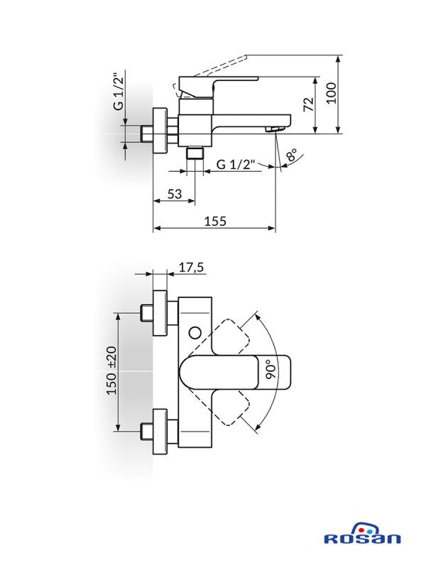 Baterija za kadu uzidna S2 233101 1