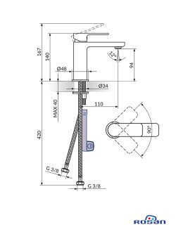 Baterija za lavabo S2 138203 1
