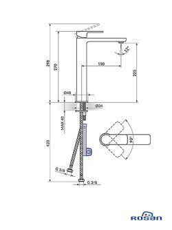 Baterija za lavabo S2 Black 230109B 1