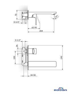 Baterija za lavabo uzidna S2 Black 231401B 1