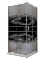 Tuš kabina 90x90x185cm braon staklo-pruge 6005