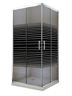 Tuš kabina 90x90x185cm braon staklo-pruge 6005