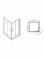 Tuš kabina 90x90x195cm braon staklo-pruge 6006-3