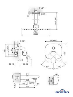 Baterija za tuš-kadu ugradna 131703-Stolz Rosan-2