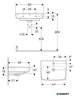 Lavabo Selnova Geberit 500.300.01.1 60cm 1