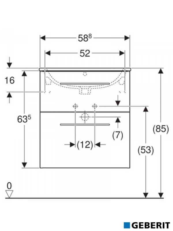 Lavabo sa ormarićem 58.8cm Selnova Square-2