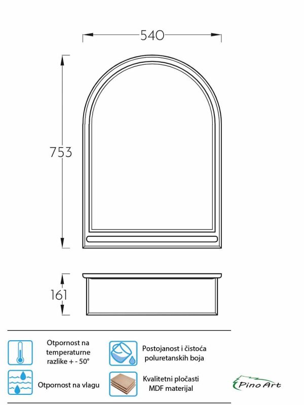 Ogledalo sa etažerom Pino Art 0001-2