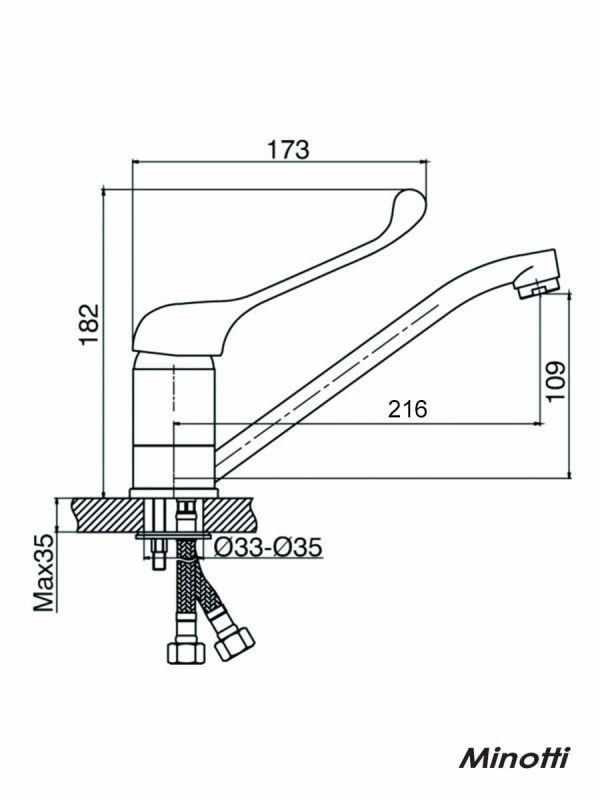 Baterija za sudoperu lekarska 6884/H40 Minotti-2