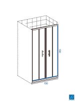 Tuš paravan 150x190 sa vratima 5mm-staklo-1