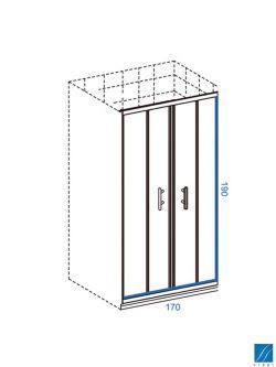 Tuš paravan 170x190 sa vratima 5mm-staklo-1