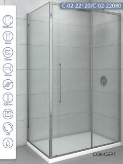 Tuš kabina C-02-22120/C-02-22080 120x80x200cm Concept Devon