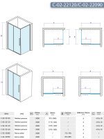 Tuš kabina C-02-22120/C-02-22090 120x90x200cm Concept Devon 2