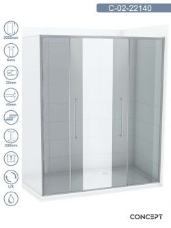 Tuš paravan C-02-22140 Concept 140x200cm