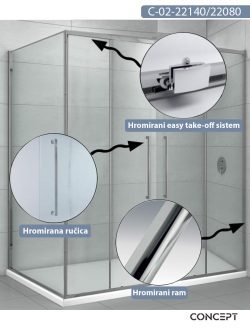 Tuš kabina 140x80cm Concept Devon-2