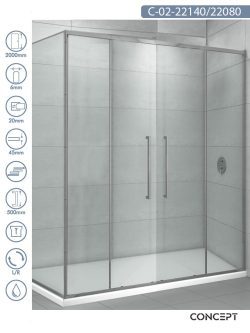 Tuš kabina 140x80cm Concept Devon